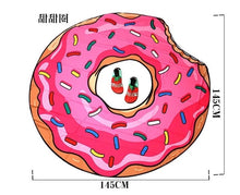 Cargar imagen en el visor de la galería, Toalla de playa con forma de donut, esterilla de viaje, Pizza, hamburguesa, bonita manta creativa MOD 18126
