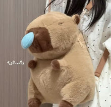 Cargar imagen en el visor de la galería, Mochila Capybara Simple de animales de dibujos animados, bolso de muñeca estirable, bolsa de hombro con moco estirable MOD 9926
