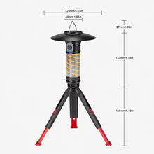 Cargar imagen en el visor de la galería, Lámpara 3 en 1 para acampar al aire libre con trípode, luz LED de ambiente tipo C, luz de tienda de carga, impermeable, 2000mAh para pesca y exploración MOD ZE-2180
