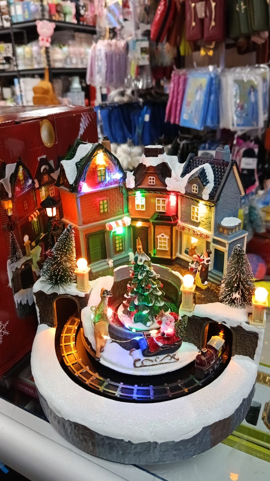 Villa Navidad Villa Árbol Navidad Escena Luz Led Y Musical MOD H541