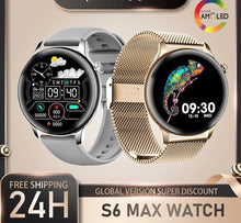 Cargar imagen en el visor de la galería, S6 MAX Smartwatch mujeres Amoled Bluetooth llamada Fitness GPS Tracker impermeable NFC deporte brújula reloj
