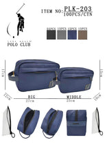 Cargar imagen en el visor de la galería, Bolsa De Aseo De Viaje, Neceser De Viaje Para Hombre Y Mujer  2 pz negro POLO CLUB MOD PLK 203

