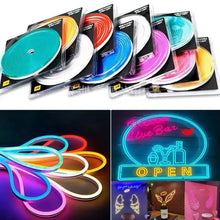 Cargar imagen en el visor de la galería, Tira de luces LED de neón RGB, cinta Flexible impermeable, regulable 5 metros
