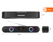 Cargar imagen en el visor de la galería, Barra de sonido inalámbrica con dientes azules, altavoz de cine en casa con graves, Woofer activo BT LED, altavoz de fiesta con luz colorida, pantalla LED MOD YG-A765
