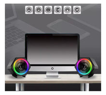 Cargar imagen en el visor de la galería, Bocina Estéreo Escritorio Pc Laptop Gamer Rgb Usb 3,5 Mm MOD  L-6060
