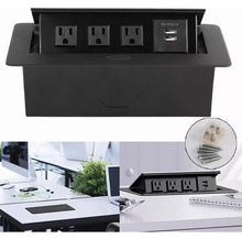 Cargar imagen en el visor de la galería, Enchufe Escritorio Embebido Placa Multi Contactos 3 Y 2 Usb MOD 2024135933

