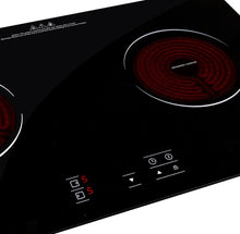 Cargar imagen en el visor de la galería, Parrilla eléctrica de vitrocerámica para empotrar, marca Supra, modelo Vitro Rosso-H, con dos quemadores VITRORROSSO H2Q
