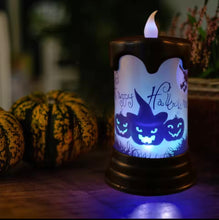 Cargar imagen en el visor de la galería, Luces LED de Halloween, lámpara de vela de sujeción de fantasma de calavera de terror, decoración de fiesta de Halloween MOD ZE-1444
