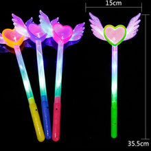 Cargar imagen en el visor de la galería, Varitas mágicas Led para fiesta, varita de alas de corazón de Ángel de hadas con Flash, varitas luminosas para vestido de lujo, accesorios de Ambiente, regalo
