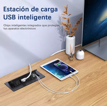 Cargar imagen en el visor de la galería, Enchufe Escritorio Embebido Placa Multi Contactos 3 Y 2 Usb MOD 2024135933
