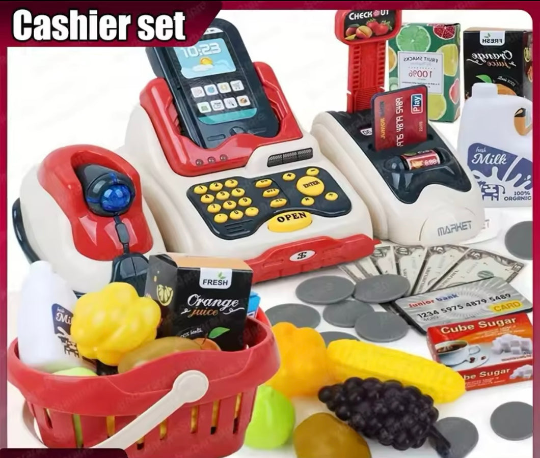 Mini caja registradora de juguete para niños y niñas, juego de caja registradora, simular cada caja registradora clásica, supermercado, cajero, regalo de cumpleaños MOD 668-93
