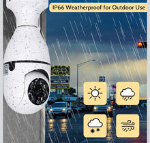 Cargar imagen en el visor de la galería, Foco WiFi para exteriores, cámara de seguridad inteligente 1080P, cámara de seguridad inalámbrica, WiFi de 360 grados, cámara panorámica para interiores y exteriores
