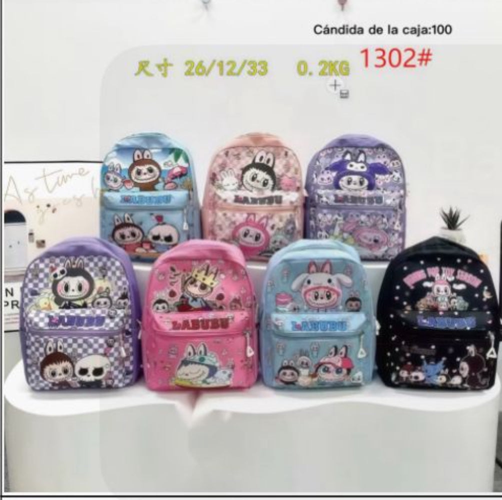 Mochila preescolar de LABUBU 32x10 cm MOD 1302