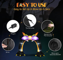 Cargar imagen en el visor de la galería, Arco inflable de gato decoración con luz para Halloween MOD 96924
