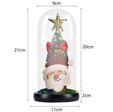 Cargar imagen en el visor de la galería, Adorno de árbol de Navidad de mesa LED con cúpula de vidrio, decoración de árbol de Navidad Artificial, luz nocturna para decoración del hogar MOD YJ7681-5
