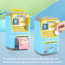 Cargar imagen en el visor de la galería, Caja fuerte de cajero automático para niños, caja de monedas de música, Banco de dibujos animados con desbloqueo facial MOD ZE-0781
