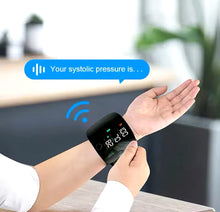 Cargar imagen en el visor de la galería, Monitor Digital de presión arterial de muñeca, esfigmomanómetro recargable, tonómetro, tensiómetro, medidor de frecuencia cardíaca, Monitor de BP baumanómetro de pulsera MOD BBG-60151
