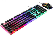 Cargar imagen en el visor de la galería, Gtx300-Juego de teclado y ratón retroiluminado con cable USB, teclado y ratón de suspensión, estilo Retro Punk MOD ST.06

