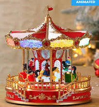 Cargar imagen en el visor de la galería, Carrusel navideña con luz , 8 canciones ,pila ,conexión ala luz grande MOD W269 W270
