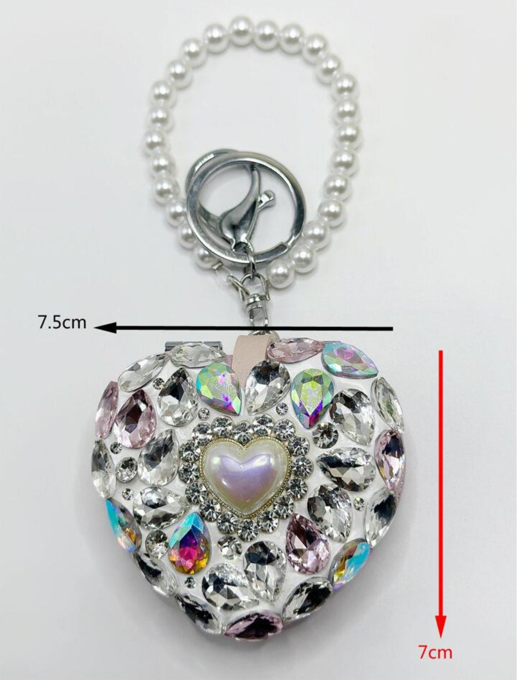 Espejo plegable accesorio para bolsa de forma de corazón