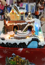 Cargar imagen en el visor de la galería, Villa navideña con tren giratorio y LED MOD W168AB

