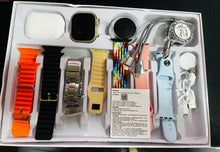 Cargar imagen en el visor de la galería, D93 ultra Smart Watch touch 5 in 1 medidor de ritmo cardiaco app , audífonos ,multicable usb entrada Lightning tipo C tipo v8 ,bocina bluethoo,correas para samrt Wach regalo perfecto MOD SD-107 D93 ultra
