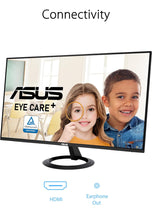 Cargar imagen en el visor de la galería, ASUS Monitor VZ24EHF Eye Care: 24 Pulgadas (23,8 Pulgadas visibles), IPS, Full HD, sin Marco, 100 Hz, sincronización adaptativa, MPRT de 1 ms, HDMI, luz Azul Baja, sin Parpadeo, Montaje en Pared
