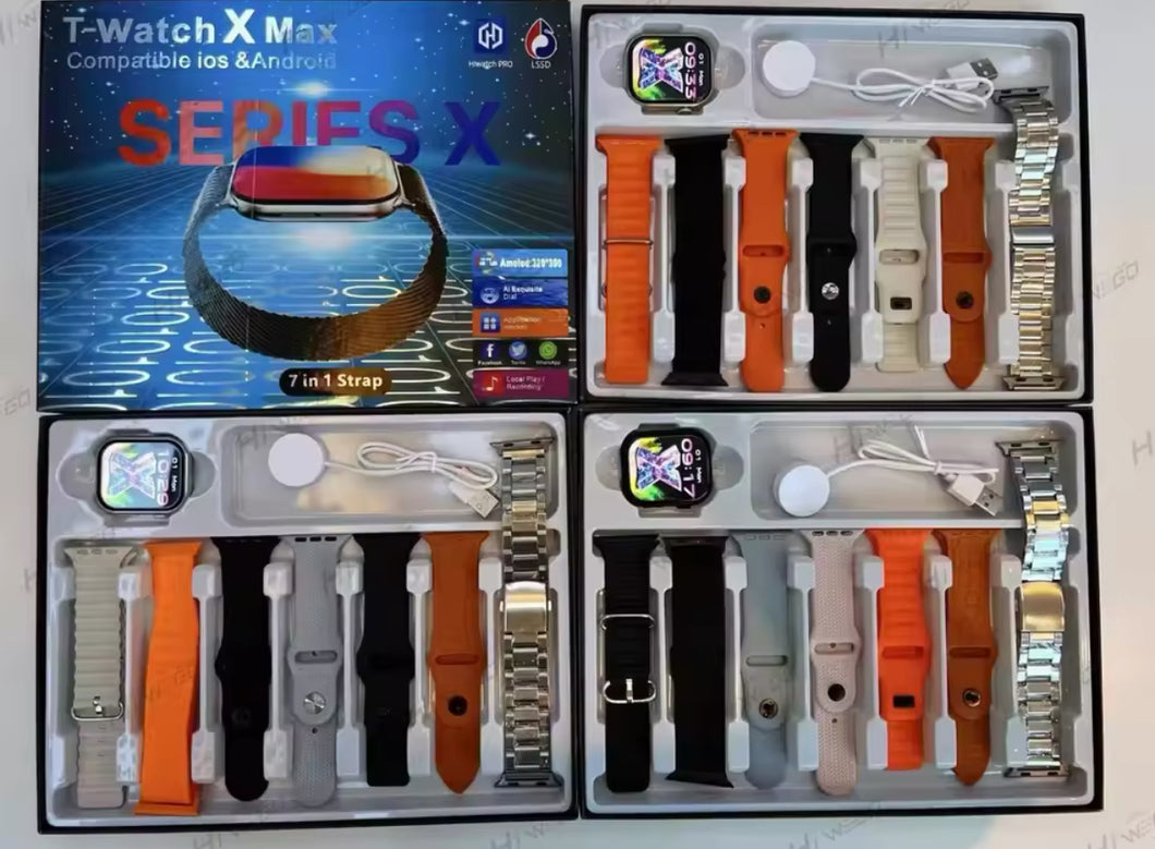 Reloj inteligente Hiwego Ultra Series10 7 + 1 correas llamada telefónica Bluetooth reloj deportivo detección de ritmo cardiaco MOD PK10