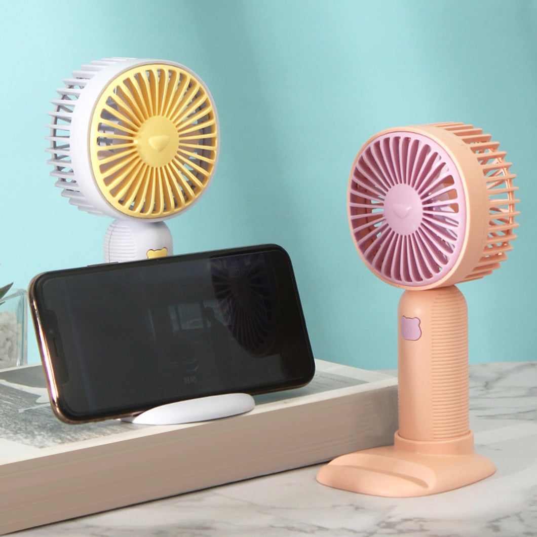Mini ventilador recargable con soporte para celular MOD FS-4025
