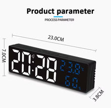 Cargar imagen en el visor de la galería, Reloj electrónico de escritorio, despertador Digital de pared con brillo ajustable, repetición, temperatura, humedad, pantalla de 12/24H para el hogar y la Oficina DS-3818 MOD BBG-60253
