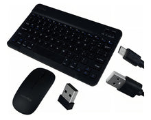 Cargar imagen en el visor de la galería, Kit Teclado con Mouse Bluetooth Teclado inalámbrico Bluetooth para IOS, Android, Windows, tableta para iPad Air Mini Pro MOD HI-WKM89
