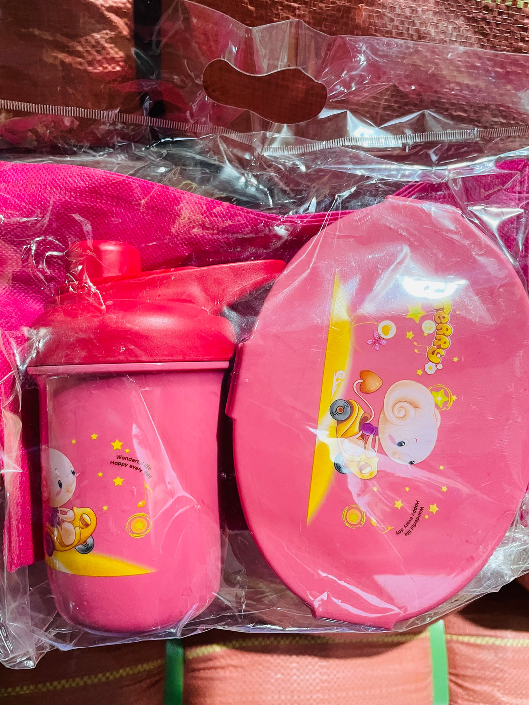 Box lounch para niño vaso y tupper