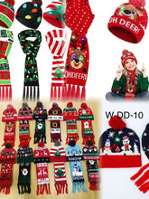 Cargar imagen en el visor de la galería, Gorro navideño con bufanda de punto con luz LED para niños y adultos, gorro cálido iluminado, decoración de Año Nuevo varios diseños
