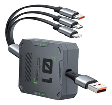 Cargar imagen en el visor de la galería, 1pc Cable Carga Rapida Y Retráctil 3 En 1/ 66w/ 1.2m/ Tipo C MOD Q-SJ100
