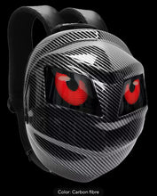 Cargar imagen en el visor de la galería, Nueva mochila con ojos de LED. porta casco contra agua resistente ,funciona app para ajustar los ojos desde tu celular diseño de fibra de carbono MOD T6-11
