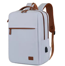 Cargar imagen en el visor de la galería, Mochila de negocios para hombre y mujer, diseño moderno, para ordenador portátil de 15,6 pulgadas, color azul y Beige, para estudiantes MOD 8866
