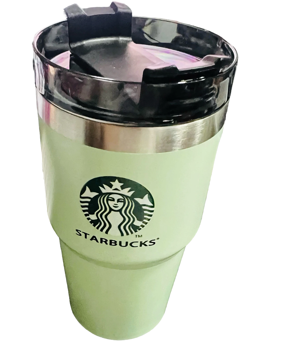 Termo de acero inoxidable con asa, taza de café, Pajita, botella de agua de viaje, taza de coche 20 oz MOD STBUCK