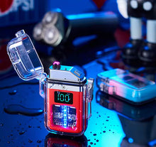 Cargar imagen en el visor de la galería, Encendedor de carga rápida USB a prueba de viento, encendedor de pantalla LED RECARGABLE Y LUZ LED MOD
