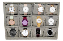 Cargar imagen en el visor de la galería, Relojero Organizador Exhibidor Almacena 12 Relojes C/ Gris MOD SSB23
