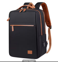 Cargar imagen en el visor de la galería, Mochila de negocios para hombre y mujer, diseño moderno, para ordenador portátil de 15,6 pulgadas, color azul y Beige, para estudiantes MOD 8866
