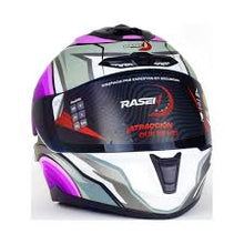 Cargar imagen en el visor de la galería, Casco cerrado morado gris y blanco con certificado DOT MOD CAS-CER-10002
