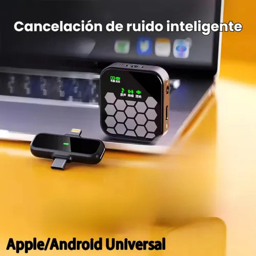 2 pz Microfono profesional con cancelación de ruido entrada para IOS o android 360 definición larga duración de la bateria para VLOGS SHORT VIDEO AND LIVE SHOW MOD M9