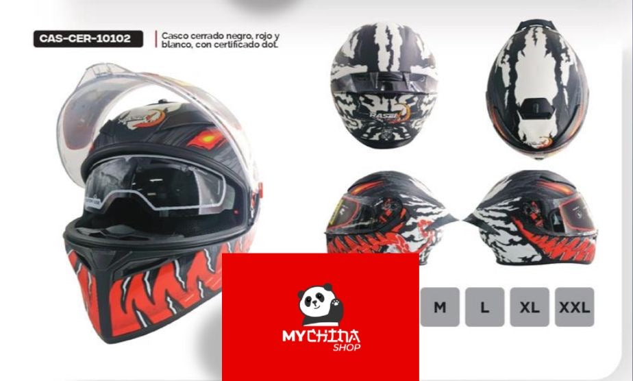 Casco para moto cerrado norma DOT MOD CAS-CER-10102