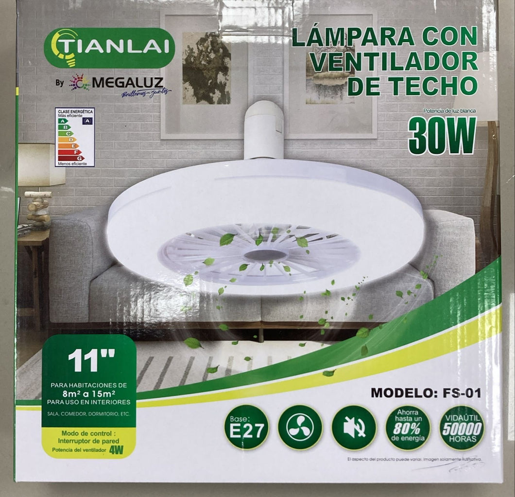 Foco lámpara con ventilador redondo de 8 a 15 m MOD LV30W01