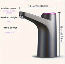 Cargar imagen en el visor de la galería, Bomba automática para botella de agua, dispositivo portátil Universal de 3, 4 y 5 galones con carga USB e interruptor de apagado automático

