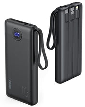 Cargar imagen en el visor de la galería, Pila emergencia turbo VEGER 10000mAh, 20W, 2 Saídas USB + 1 Saída/Entrada USB-C, Preto - PRO CARGA ULTRA RÁPIDA no se calienta alta calidad entradas c ligthing v8
