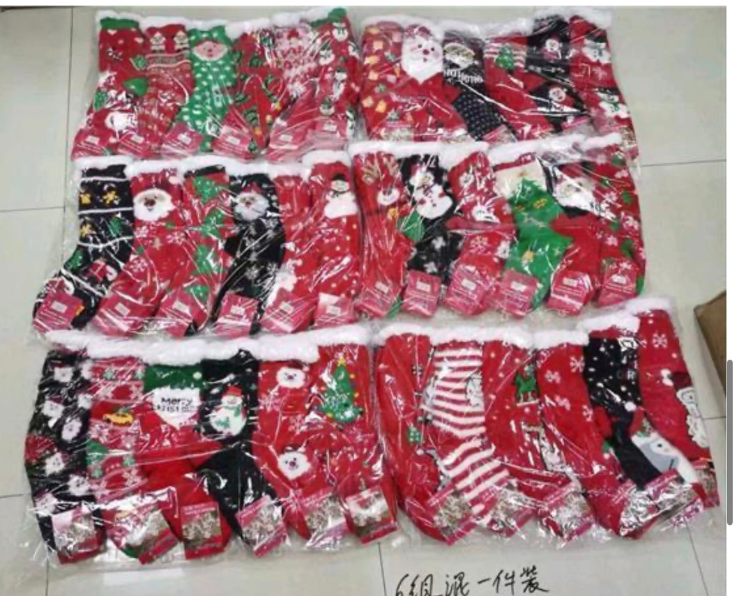 Calcetín navideño afelpado calientito