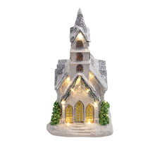 Cargar imagen en el visor de la galería, Villa navideña iglesia con luz y musical MOD Y307
