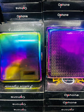 Cargar imagen en el visor de la galería, Cigarrera Caja de metal negro plateado plateado plateado amarillo rosa cigarrillo acero inoxidable para 20 cigarrillos con banda de goma, una caja de cigarrillo elegante tornasol
