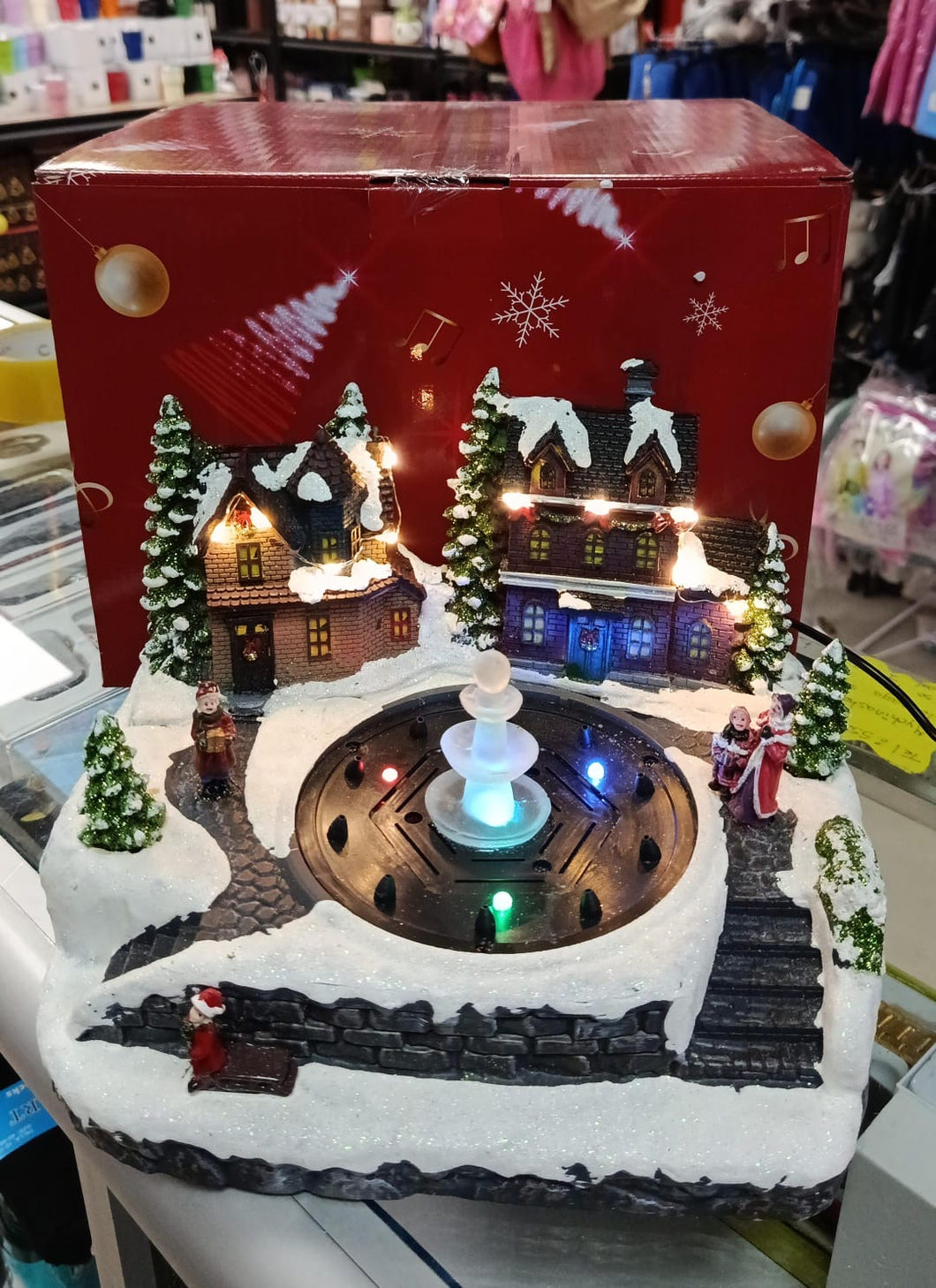 Villa Navidad Villa Árbol Navidad Escena Luz Led Y Musical MOD S909